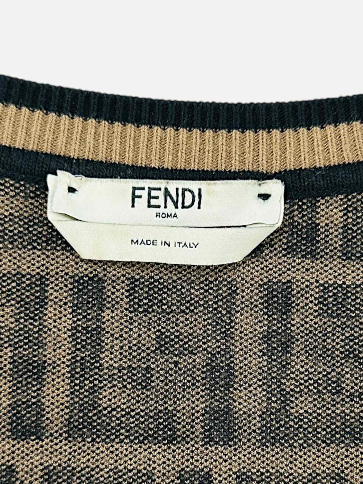 FENDI Beige & Black FF Motif Size Small Short Dress Rovelle Bags