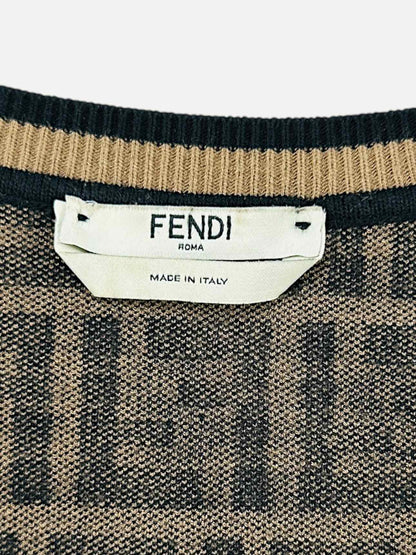 FENDI Beige & Black FF Motif Size Small Short Dress Rovelle Bags