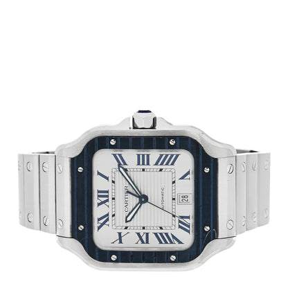 Stainless Steel 39.8mm Santos De Cartier Automatic Watch Grey