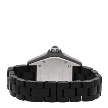 Stainless Steel Matte Ceramic 33mm J12 Quartz Watch Black