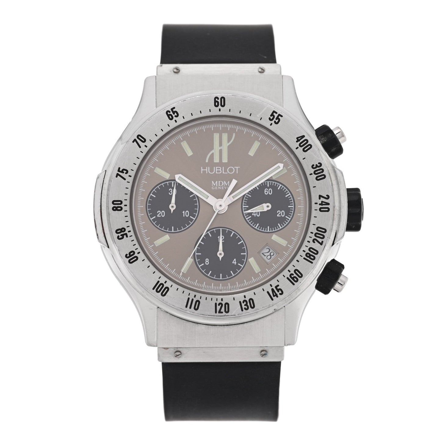 Stainless Steel Rubber 42mm MDM Super B Chronograph Automatic Watch Brown 1920.1