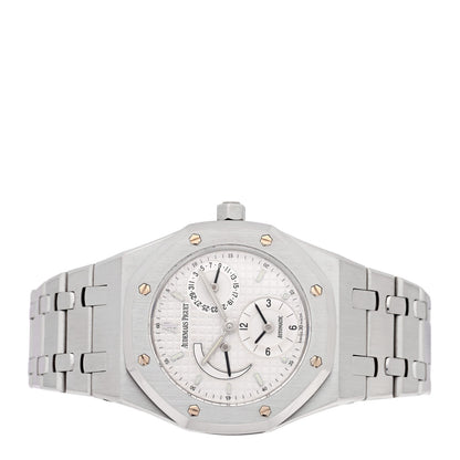 Stainless Steel 36mm Royal Oak Dual Time Automatic Watch White 25730ST.OO.0789ST.09
