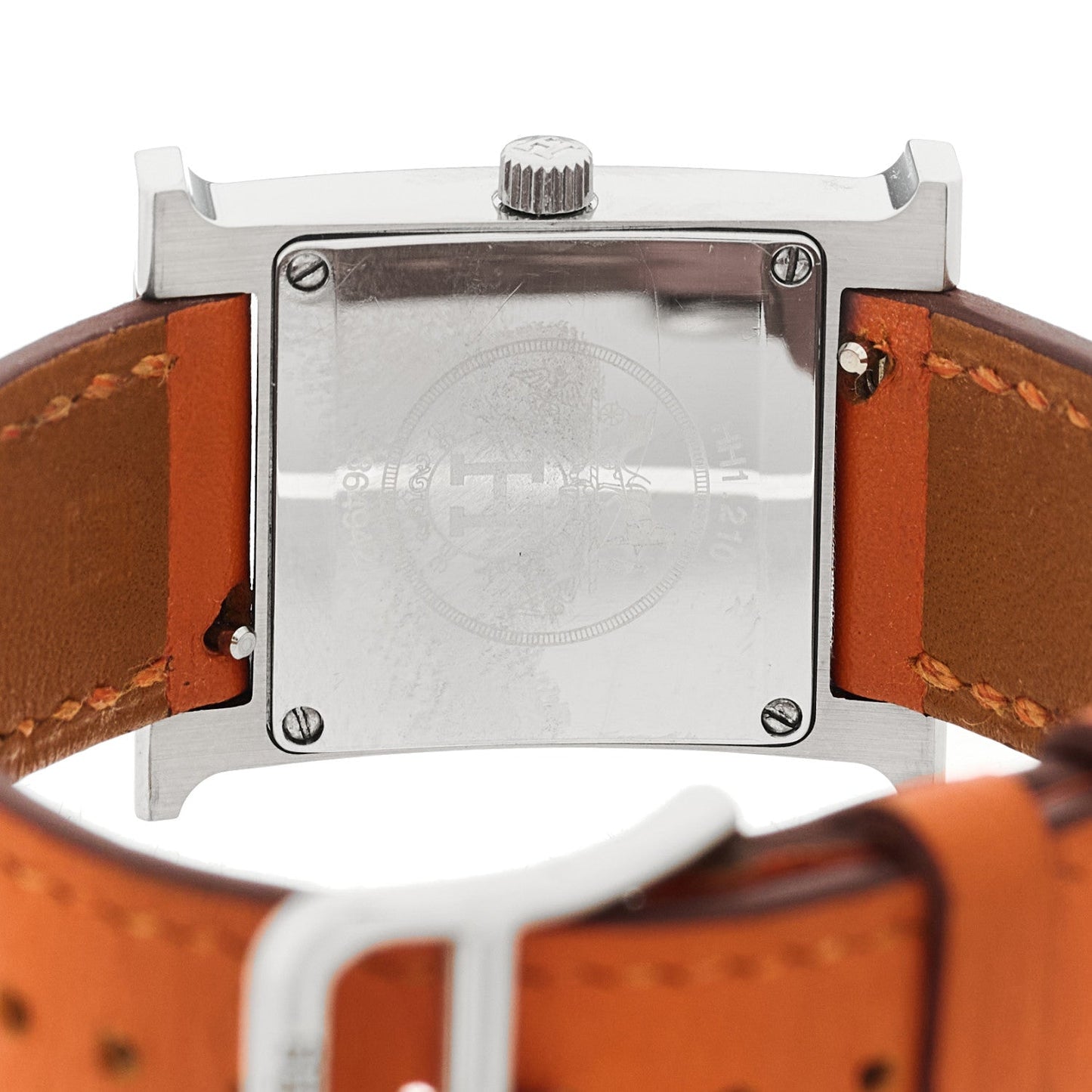 Stainless Steel Swift 21mm Heure H Hour Quartz Watch Orange