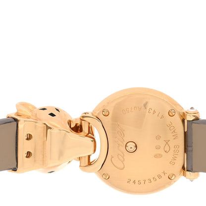 18K Yellow Gold Alligator Diamond 23.6mm La Panthere Quartz Watch