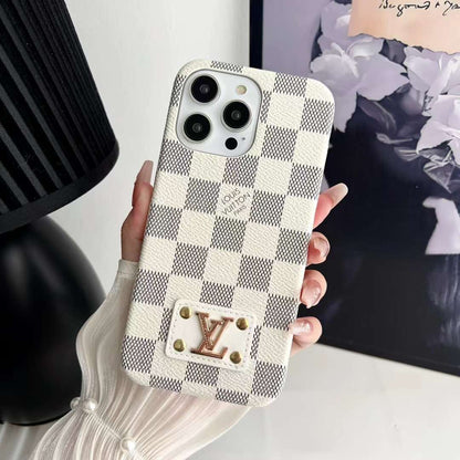 Leather label oil edge mobile phone case for samsung