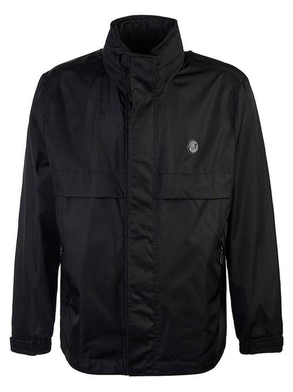 Luxury Burberry Packaway Monogram Windbreaker Black