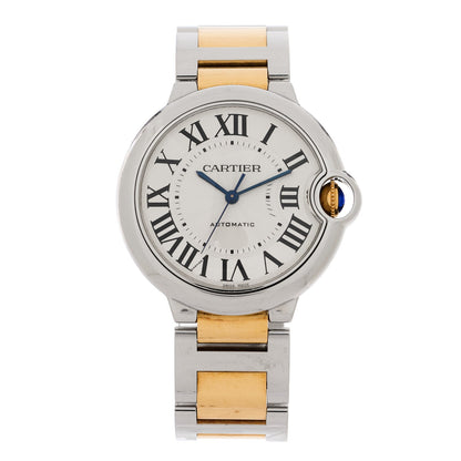 Stainless Steel 18K Yellow Gold 36mm Ballon Bleu De Cartier Automatic Watch
