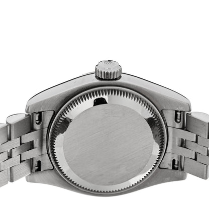 Stainless Steel 18K White Gold Diamond 26mm Oyster Perpetual Datejust Watch Black 179174