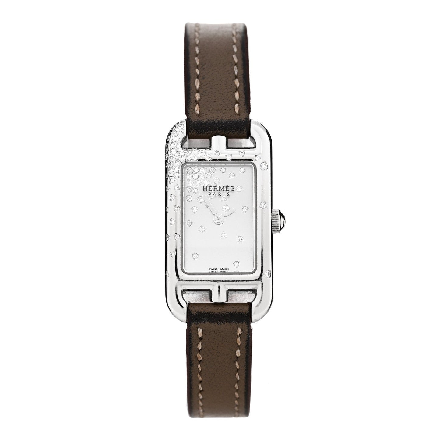 Stainless Steel Swift Diamond 17mm Nantucket Jete De Diamants Quartz Watch Etoupe