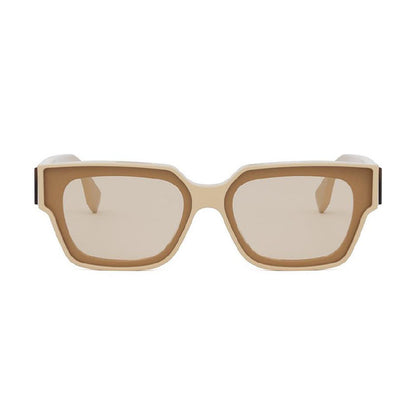 Fendi Sunglasses Square Full Rim, Beige Frame and Brown Lens FE40099I57E Rovelle Bags