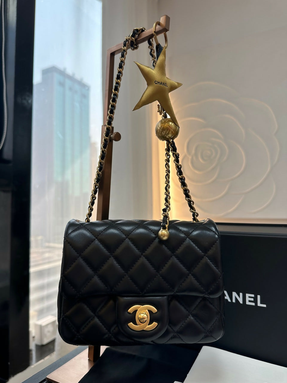 Chanel Luxury Leather Gold Handbag Gold Rovelle Bags
