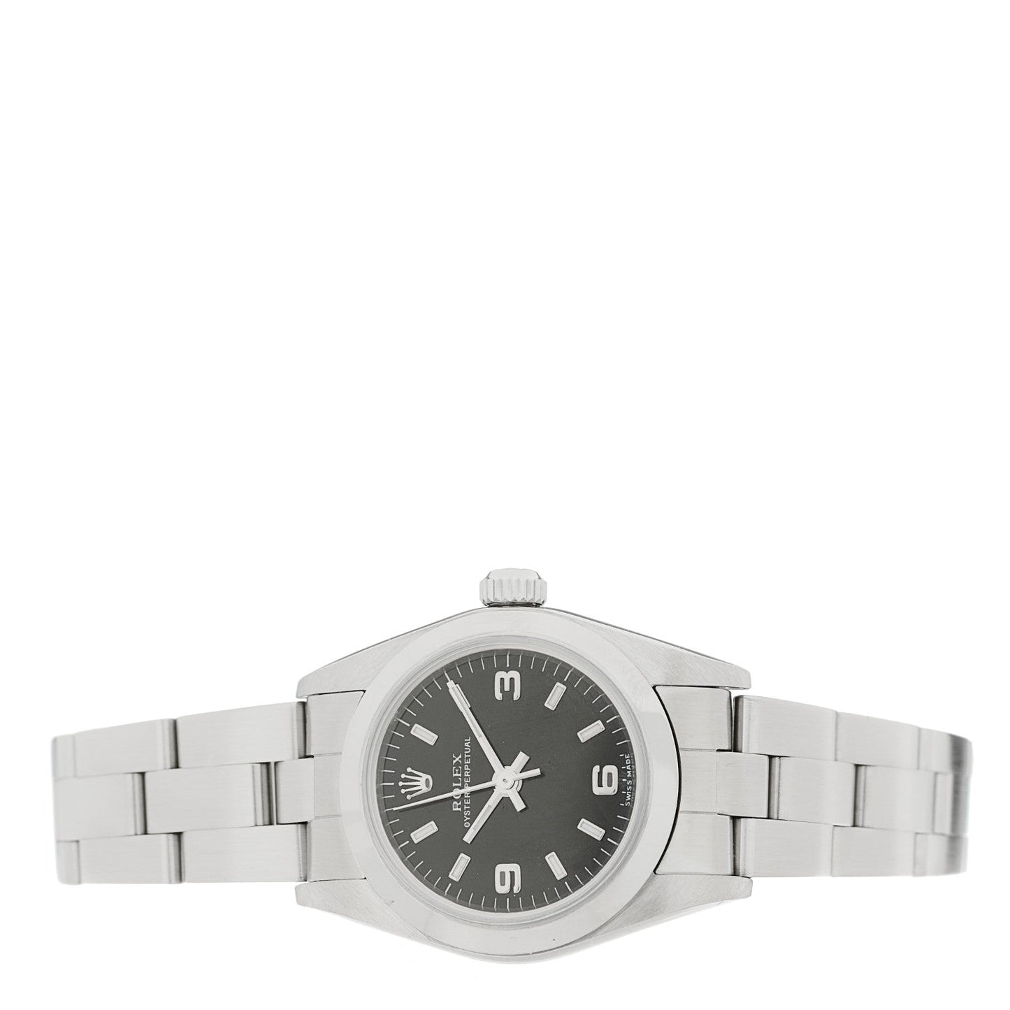 Stainless Steel 24mm Oyster Perpetual Watch Black 76080