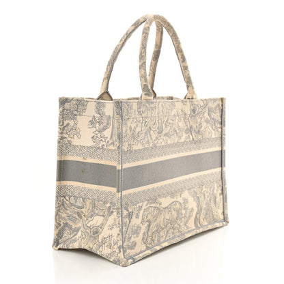Christian Dior Canvas Embroidered Medium Dioriviera Toile De Jouy Book Tote Gray Rovelle Bags