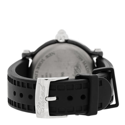 Stainless Steel Rubber Diamond Pink Sapphire 38mm Happy Sport Apple Quartz Watch Black