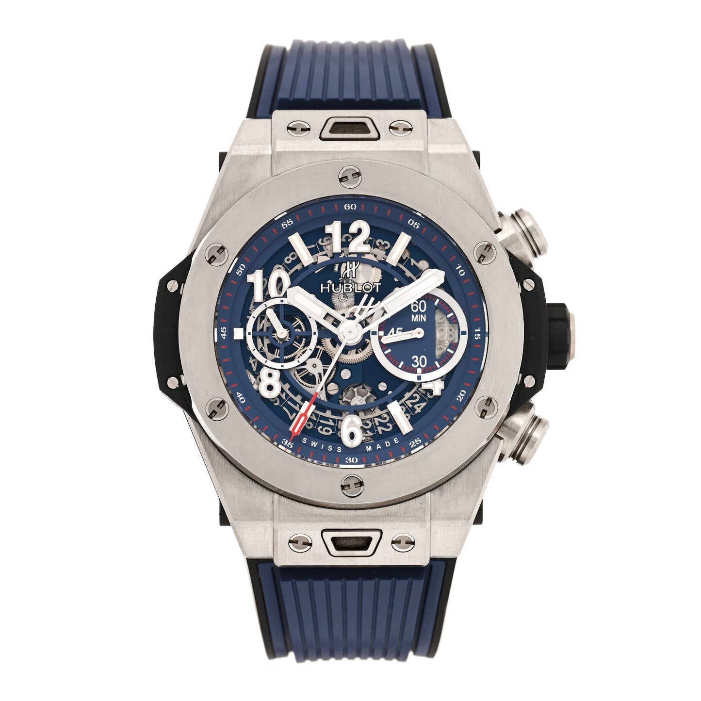 Titanium Rubber 45mm Big Bang Unico Automatic Watch Blue 411.NX.5179.RX