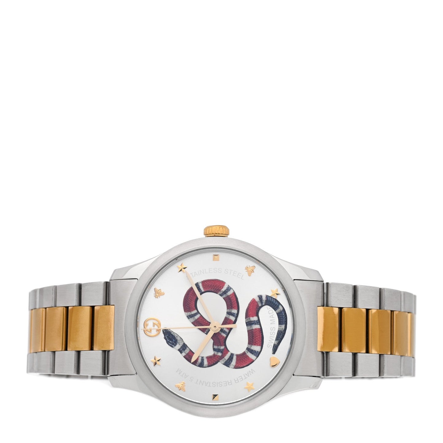 Stainless Steel 38mm G-Timeless Two Tone Snake Quartz Watch
