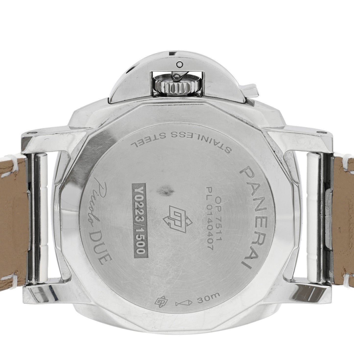 Stainless Steel Alligator 38mm Luminor Due Luna Rossa Automatic Watch White PAM01306