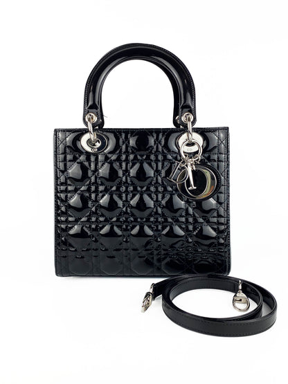 Christian Dior Medium Black Lady Dior Bag Rovelle Bags