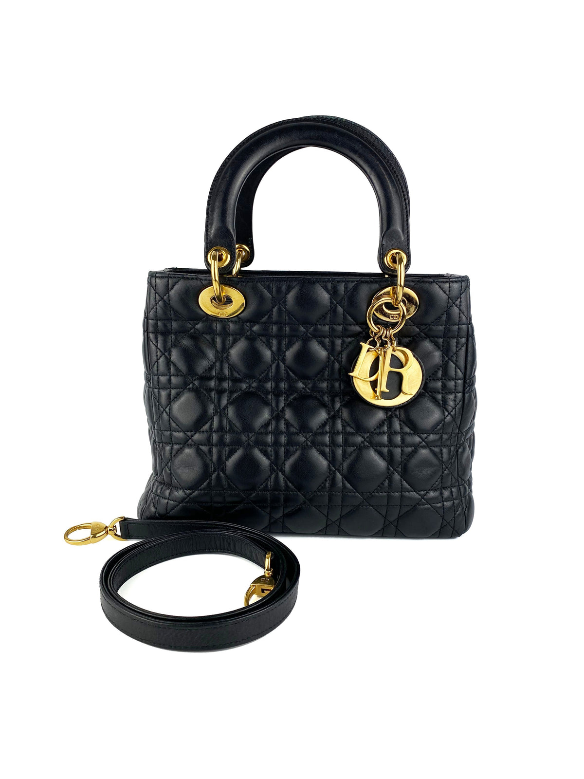 Dior Medium Lady Dior Black Bag Rovelle Bags