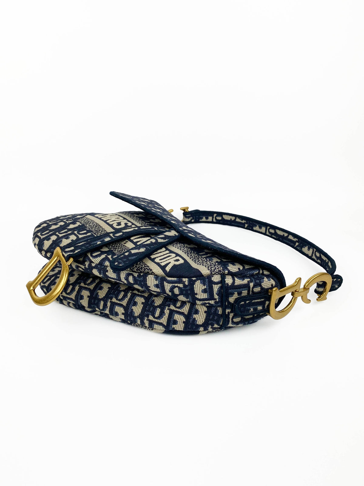 Christian Dior Blue Oblique Saddle Bag Rovelle Bags