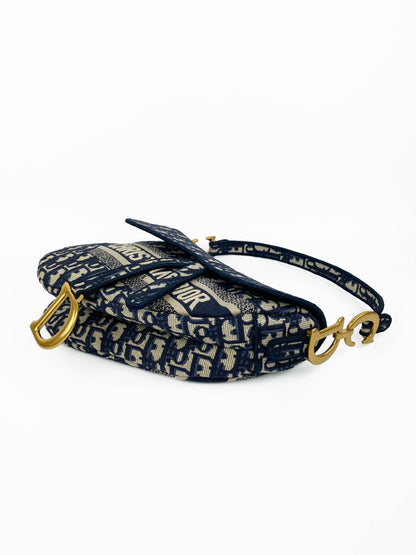 Christian Dior Blue Oblique Saddle Bag Rovelle Bags