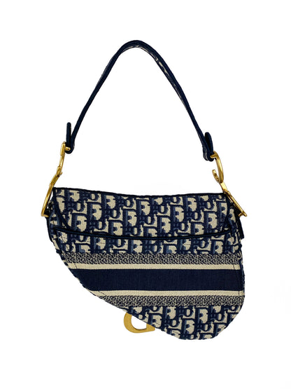 Christian Dior Blue Oblique Saddle Bag Rovelle Bags