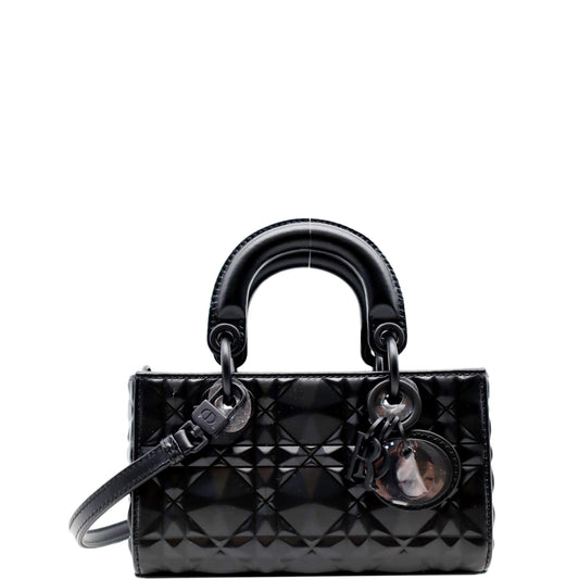 Christian Dior Lady D-Joy Diamond Motif Chain Shoulder Bag Black Rovelle Bags