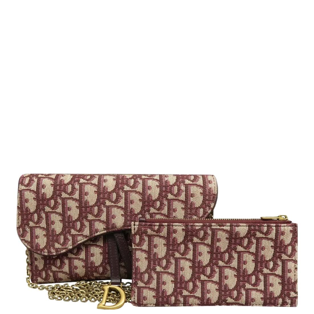 CHRISTIAN DIOR Saddle Oblique Crossbody Bag Burgundy Rovelle Bags