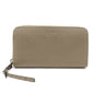 FENDI Selleria Leather Zip Around Long Wallet Greige 8M0374 Rovelle Bags