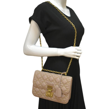 Christian Dior Dioraddict Studded Leather Crossbody Bag Light Pink Rovelle Bags