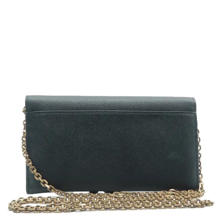 CHRISTIAN DIOR Long Saddle Leather Crossbody Chain Wallet Black Rovelle Bags