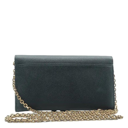 CHRISTIAN DIOR Long Saddle Leather Crossbody Chain Wallet Black Rovelle Bags