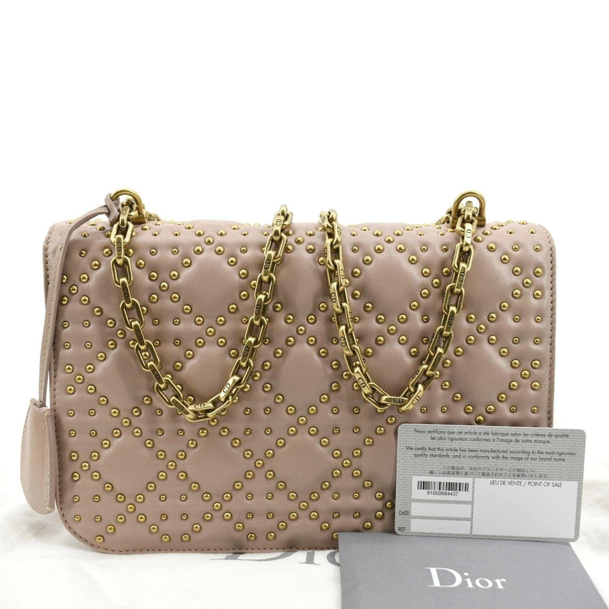 Christian Dior Dioraddict Studded Leather Crossbody Bag Light Pink Rovelle Bags