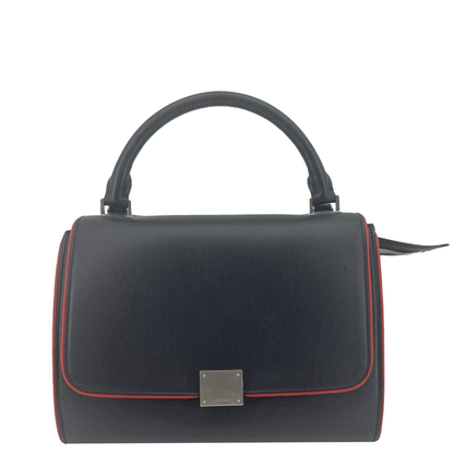 CELINE Trapeze Small 2way Leather Tote Shoulder Bag Blue