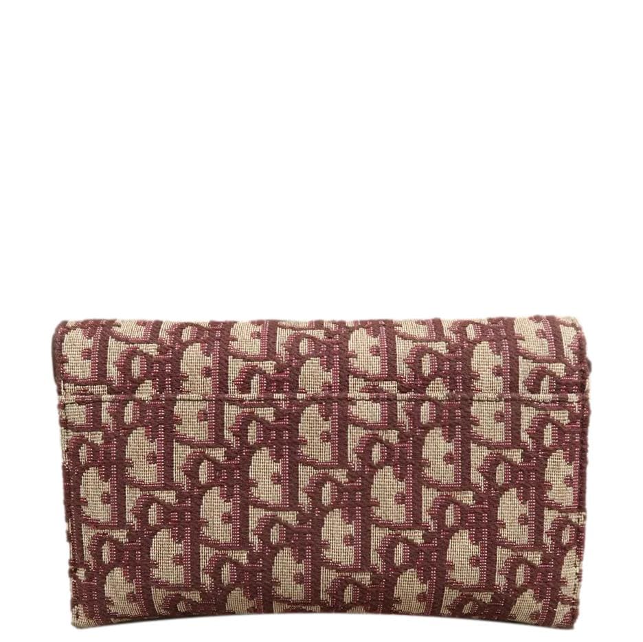 CHRISTIAN DIOR Saddle Oblique Crossbody Bag Burgundy Rovelle Bags