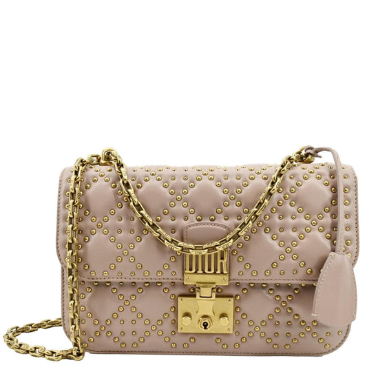 Christian Dior Dioraddict Studded Leather Crossbody Bag Light Pink Rovelle Bags