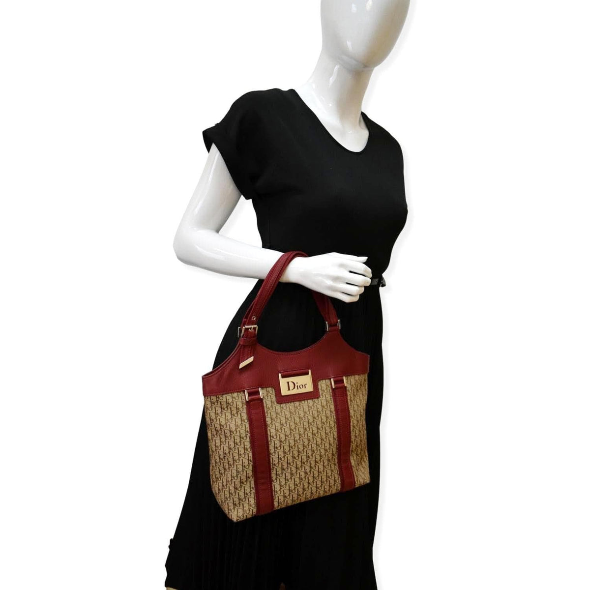 CHRISTIAN DIOR Street Chic Trotter Monogram Canvas Tote Bag Brown Rovelle Bags