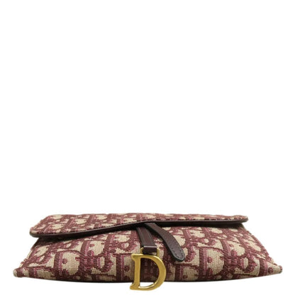 CHRISTIAN DIOR Saddle Oblique Crossbody Bag Burgundy Rovelle Bags
