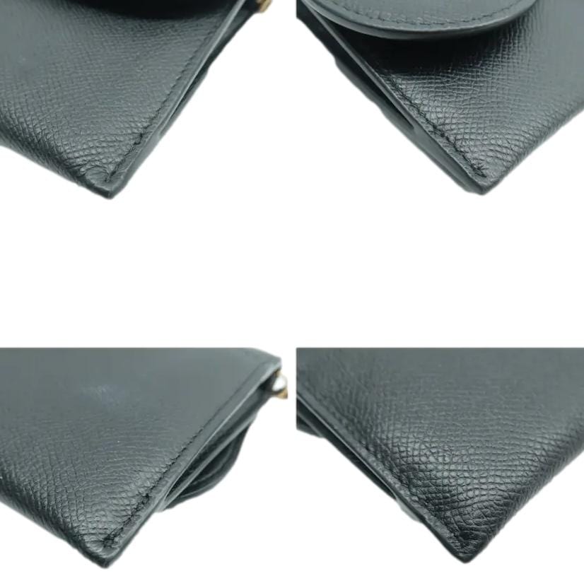 CHRISTIAN DIOR Long Saddle Leather Crossbody Chain Wallet Black Rovelle Bags