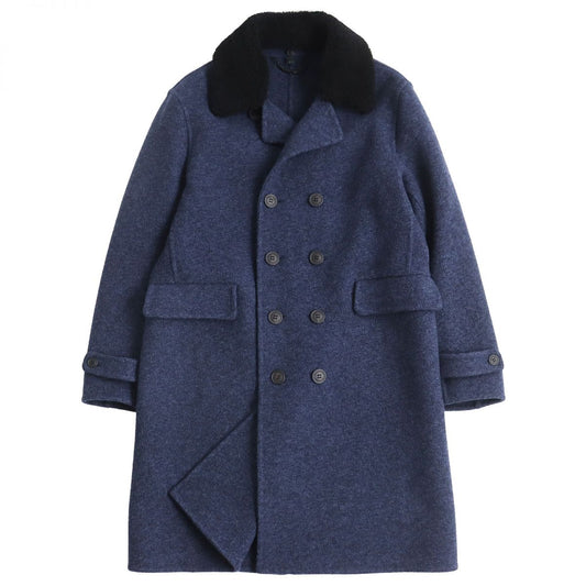 BURBERRY coat Outer: 100% wool, Part: 100% mouton, Lining: 100% cupra Navy mens 52