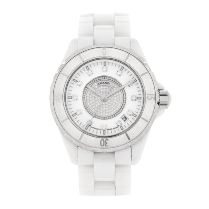Stainless Steel Ceramic Diamond Dial 38mm J12 Automatic Watch White