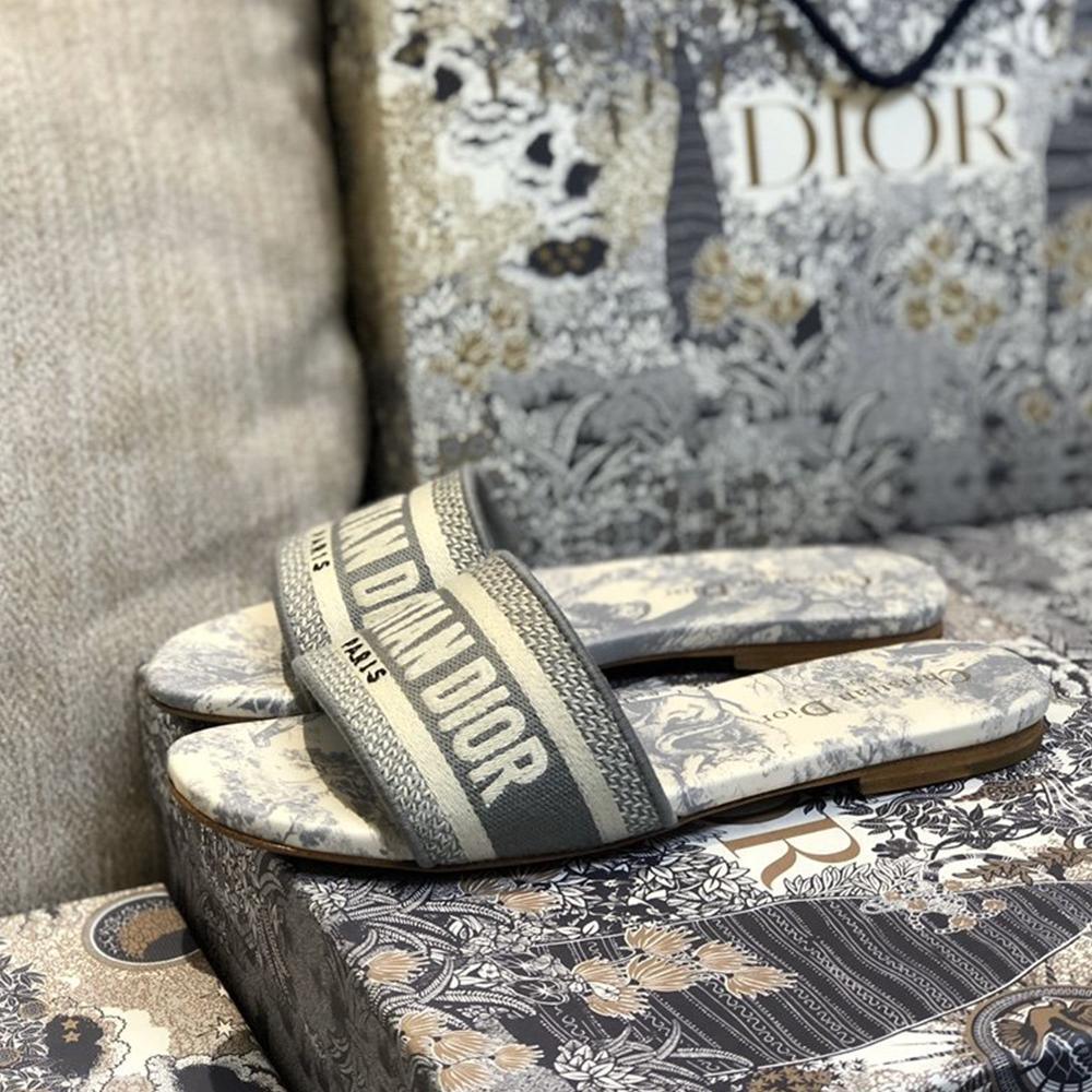 Dior Dway Slides Timeless Style Gray
