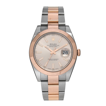 Stainless Steel 18K Everose Gold 41mm Oyster Perpetual Datejust Watch Sundust 126301