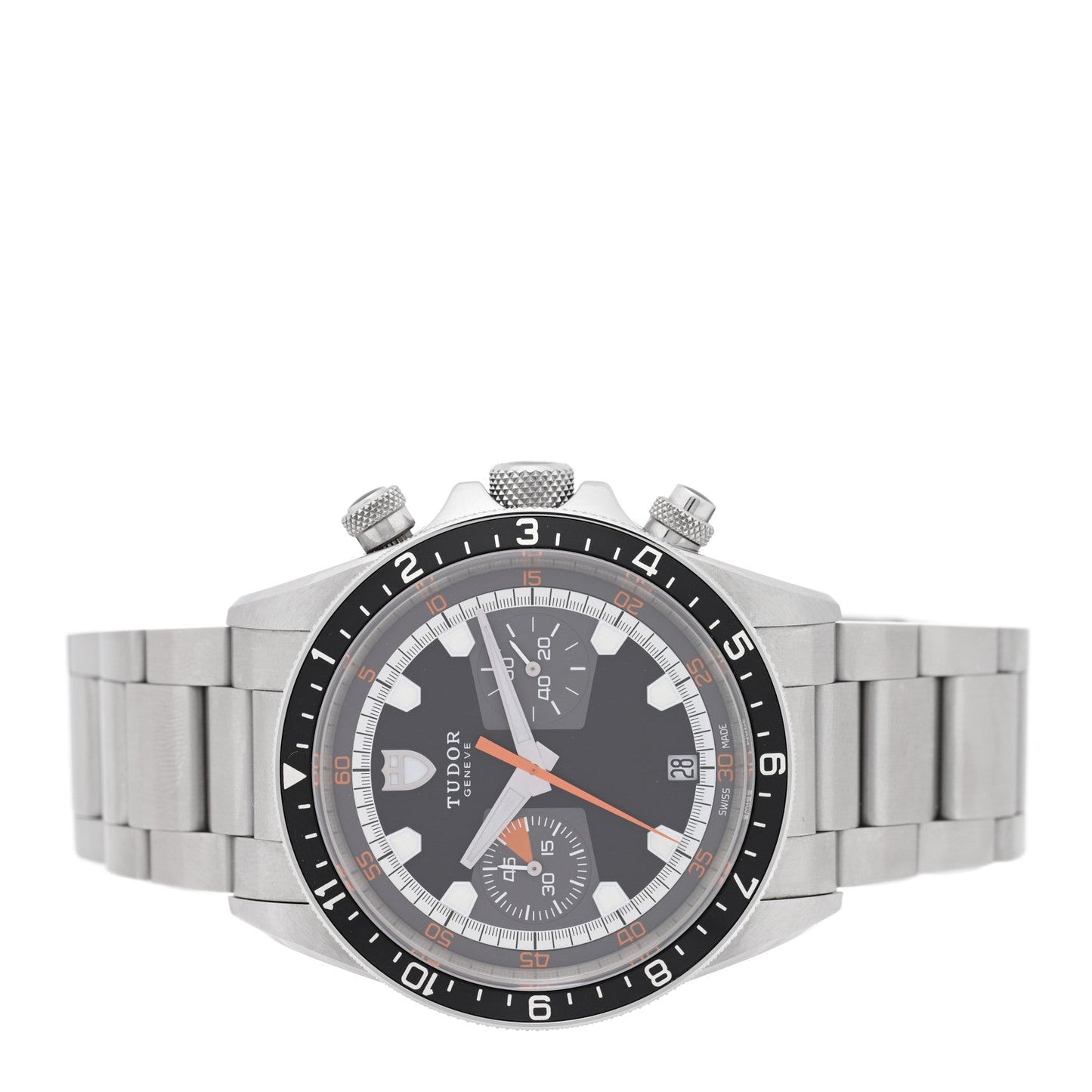 Stainless Steel 42mm Heritage Chrono Automatic Watch Black 70330N
