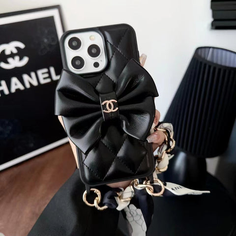 New Luxury CC Bowknot leather phone case for iPhone