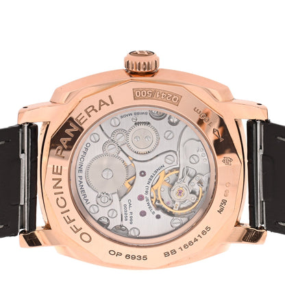 18K Rose Gold Alligator 42mm Radiomir 1940 ORO Rosso Manual Winding Watch Brown PAM00513