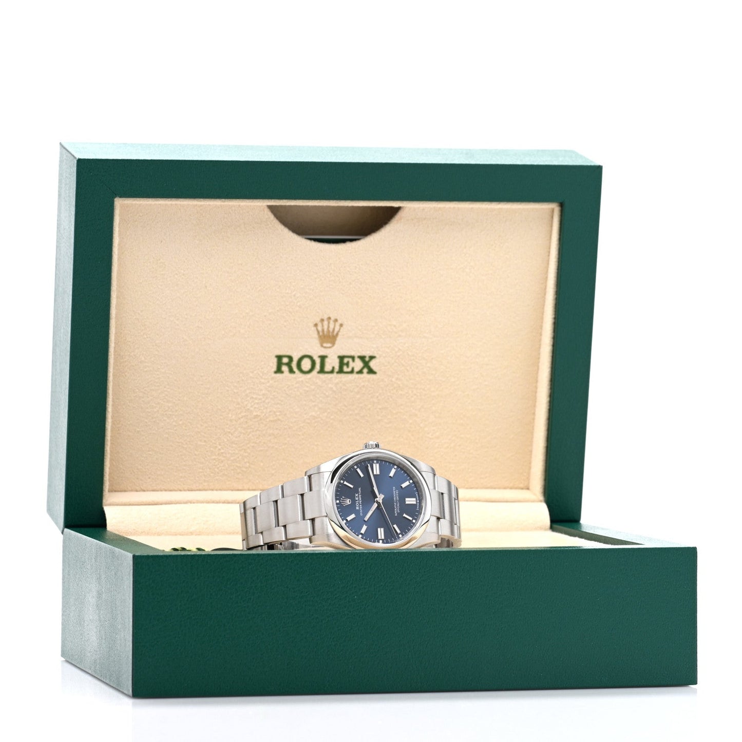 Stainless Steel 36mm Oyster Perpetual Watch Bright Blue 126000