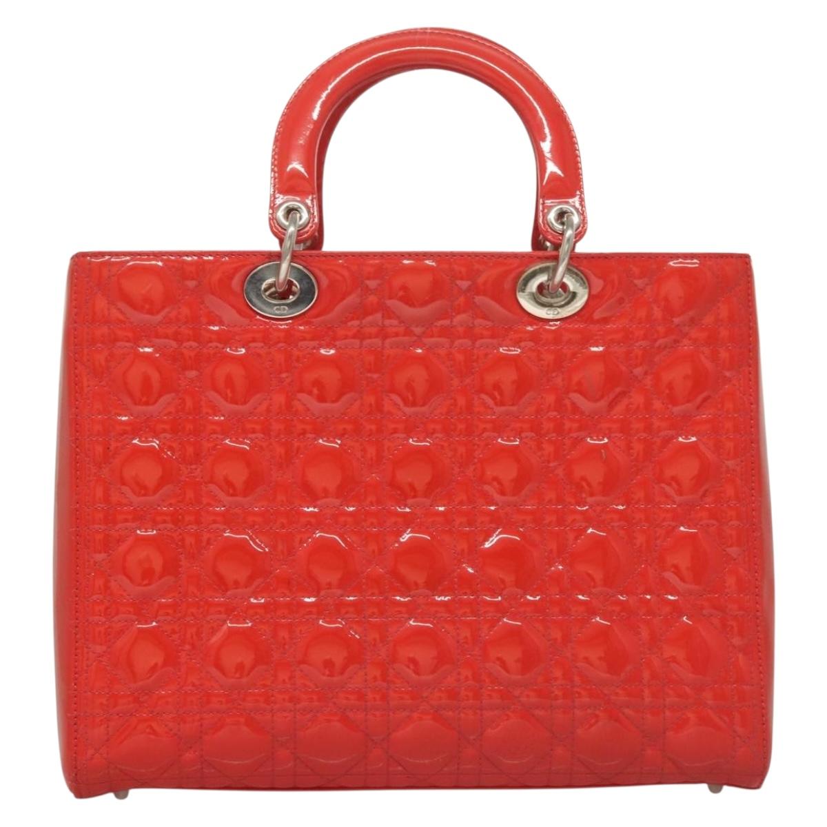 Dior Lady Dior Leather Red Handbag Rovelle Bags