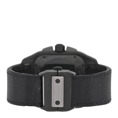 ADLC Titanium Calfskin 41mm Santos 100 Chronograph Automatic Watch Black