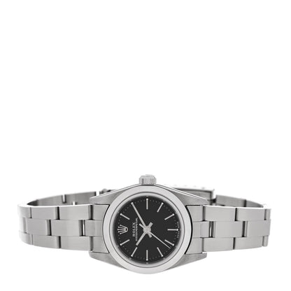 Stainless Steel 24mm Oyster Perpetual Watch Black 76080